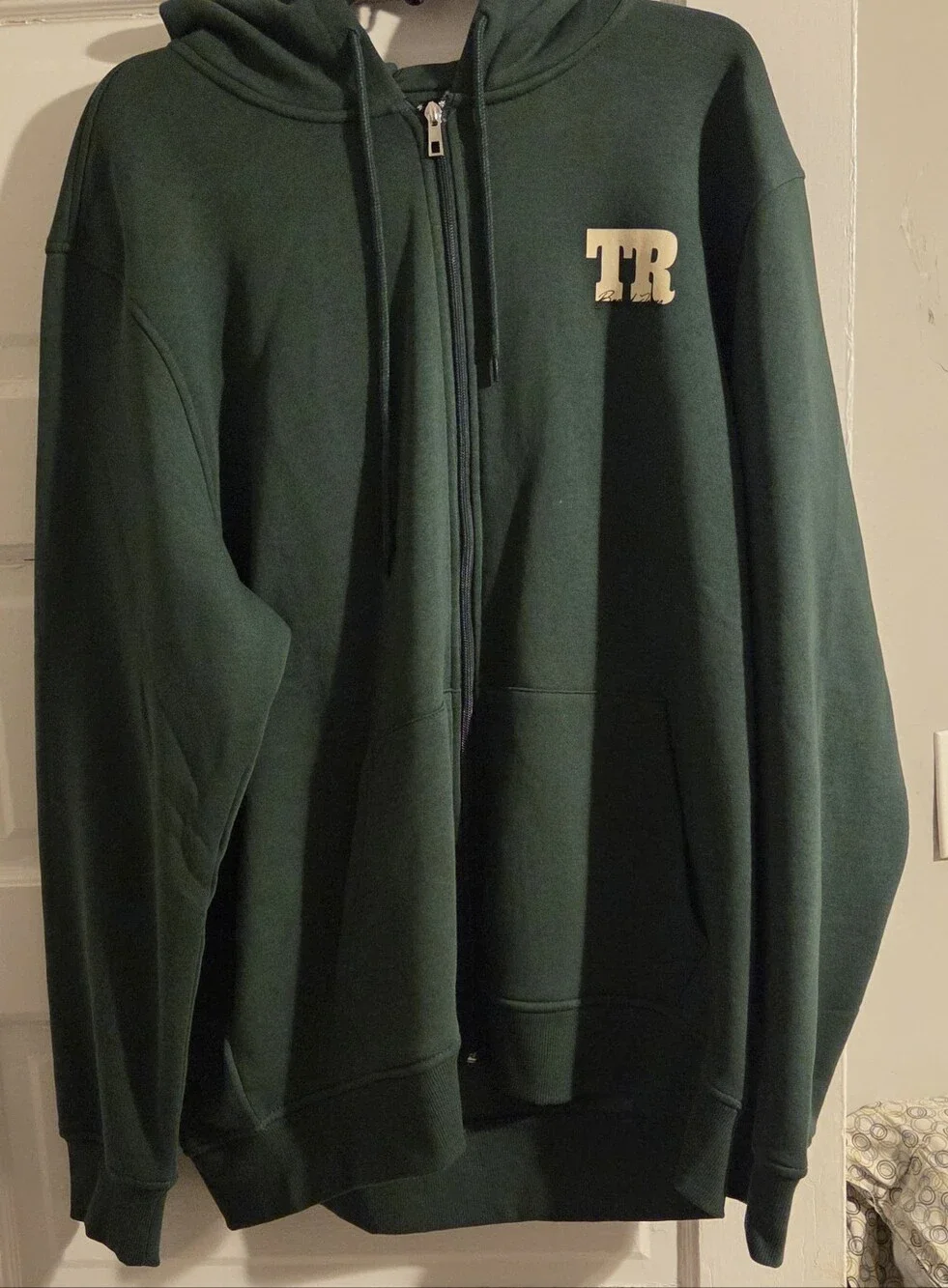 True Religion Dark Green Zip-Up Hoodie with TR Patch